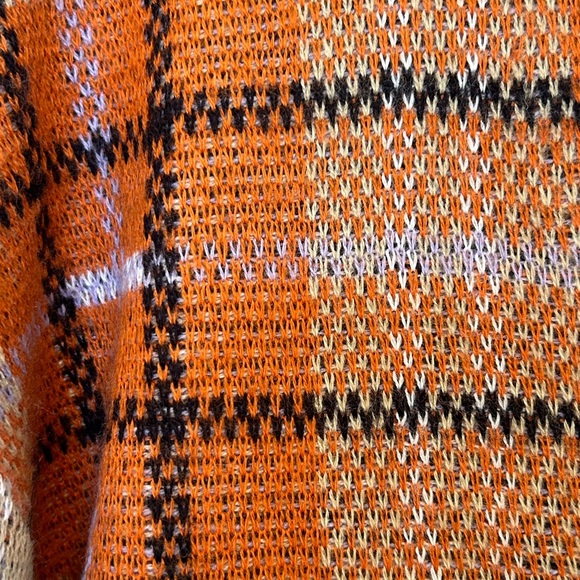 NWT, Forever 21, woman’s plaid cardigan sweater, size Small, orange plaid - Picture 3 of 3